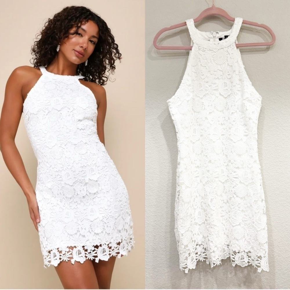 NWOT‎ Lulus Love Poem Ivory Lace Mini Dress